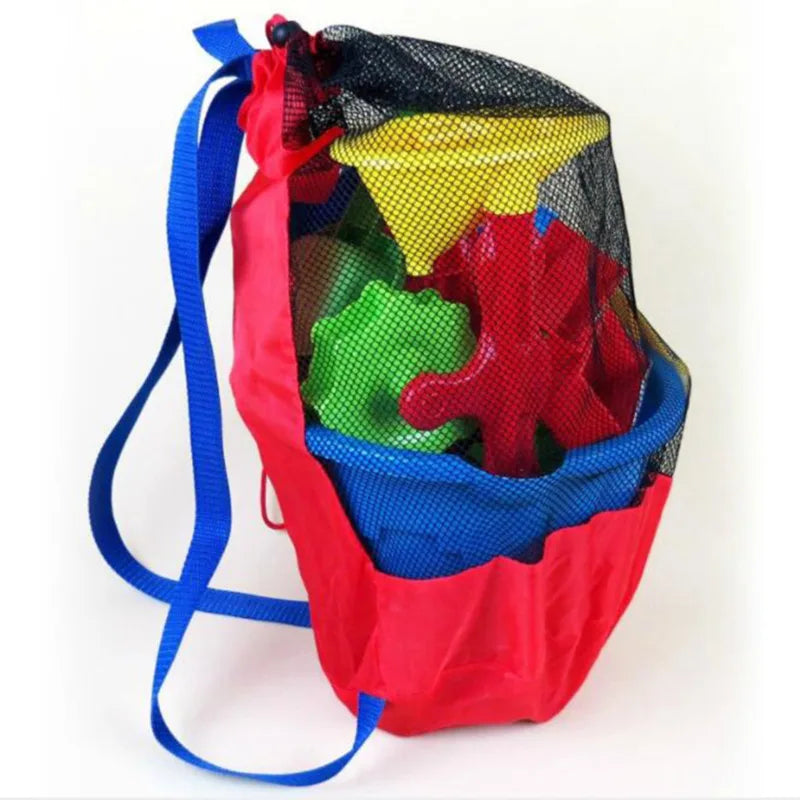 Foldable Mesh Beach Bag - Portable Waterproof Swimming Toy Storage Basket for Children