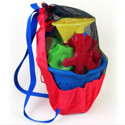 Foldable Mesh Beach Bag - Portable Waterproof Swimming Toy Storage Basket for Children