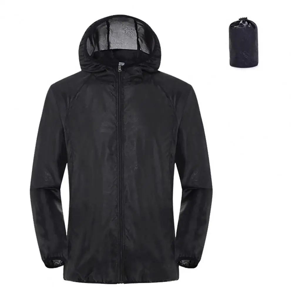 Ultra-Light Waterproof Sun Protection Jacket - Portable Foldable Hooded Windbreaker with UV Protection for Camping & Hiking
