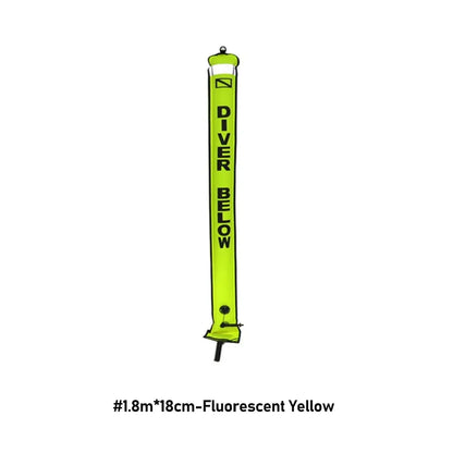 Professional Scuba Diving Safety Signal Tube - High Quality Inflatable Surface Marker Buoy (SMB) - 1.2M/1.5M/1.8M Diver Below Safety Sausage