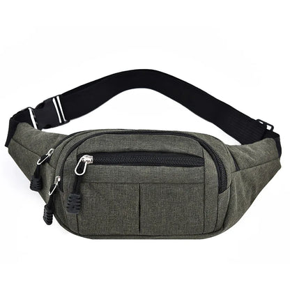 Men's Waterproof Canvas Crossbody Bag - Korean Style Outdoor Sports Waist Pack with Multiple Carry Options