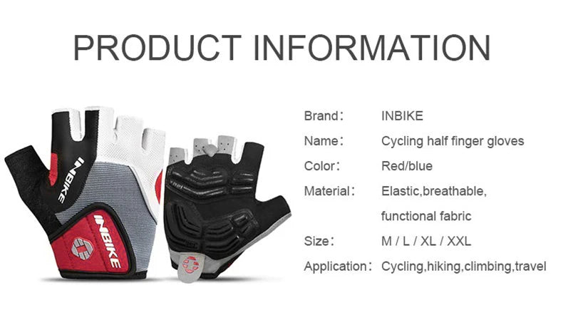 Half-Finger Gel Cycling Gloves - Shockproof Padded Sport Gloves for Men & Women