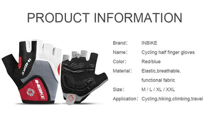 Half-Finger Gel Cycling Gloves - Shockproof Padded Sport Gloves for Men & Women