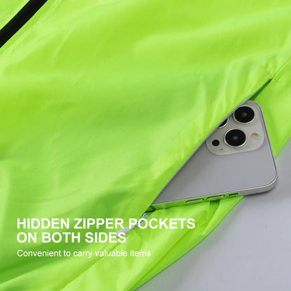 Men's Cycling Windbreaker Jacket - Water-Resistant Long Sleeve MTB Bike Coat with Quick-Dry & Breathable Jersey