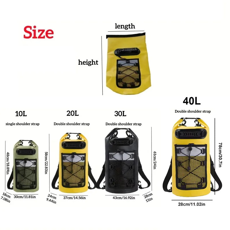 Waterproof Dry Bag Backpack 10L 20L - PVC Shoulder Pack for Kayaking, Surfing, Rafting, Trekking & Boating