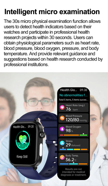 Advanced Health Monitoring Smart Watch - ECG+PPG, Blood Pressure, Heart Rate, 1.96" AMOLED Display, 100+ Sports Modes (Men & Women)