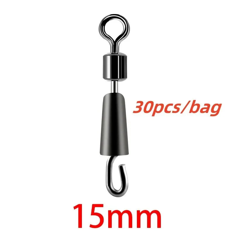 Quick-Change Fishing Line Connector with Ball Bearing Swivels - 30/50 Pack