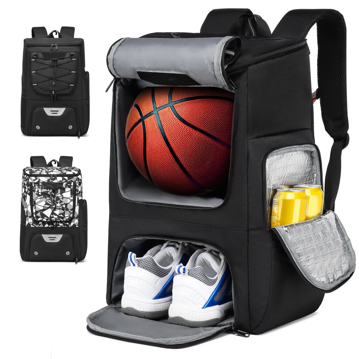 Sports Backpack with Shoe Compartment - Football, Basketball & Soccer Training Bag for Men