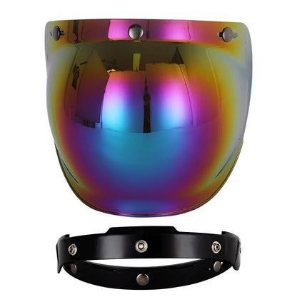 Retro Motorcycle Helmet Bubble Visor - Anti-Fog UV Protection HD Lens for Open Face Half Helmets