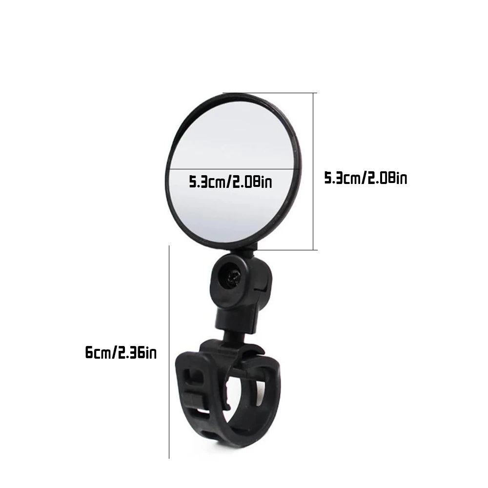 2PCS Universal Bike Handlebar Mirror - 360° Adjustable Rotatable Rearview for MTB & Road Bikes
