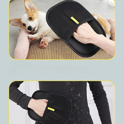 Portable Washable Pet Hair Remover Gloves - Dehairing Cleaning Tool for Clothes