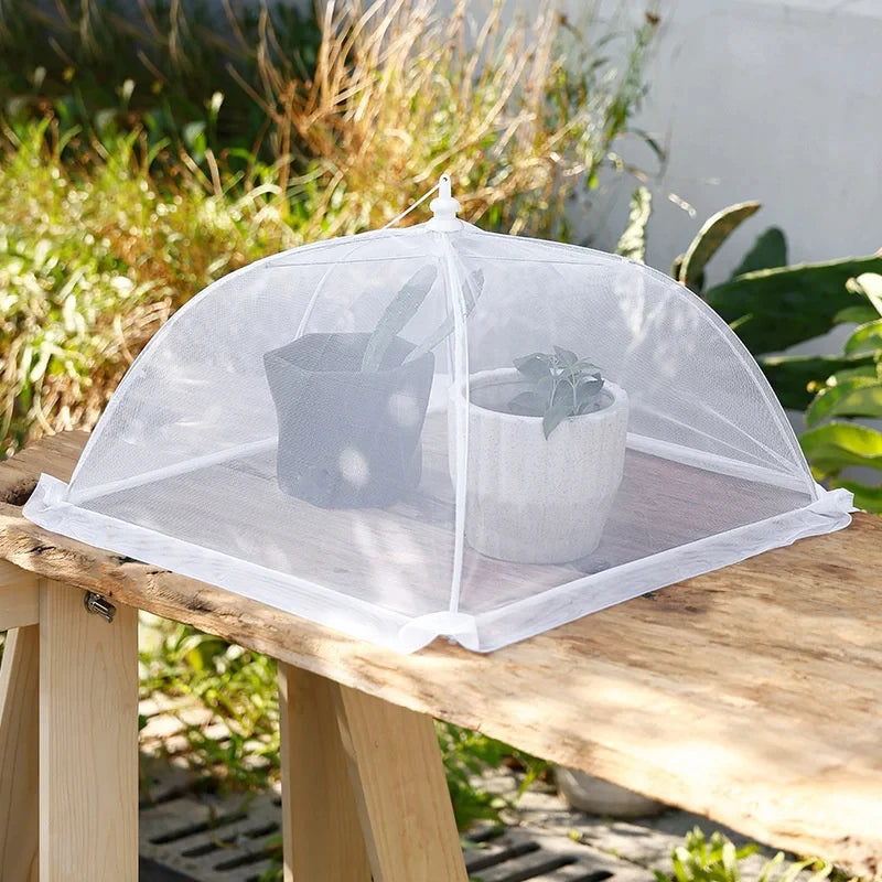 Foldable Mesh Food Covers - Washable Insect Proof Dish Protection for Kitchen Tables (3-Pack)