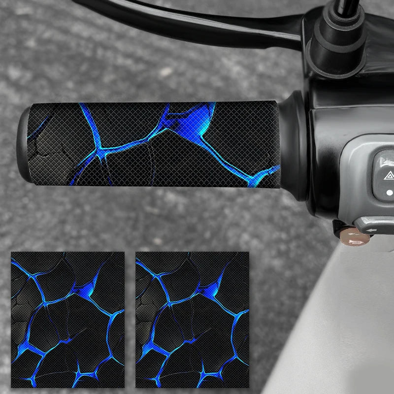 Diamond Pattern Anti-Slip Grip Stickers - Waterproof Motorcycle, E-Bike & Scooter Handle Grips (2 Pack)