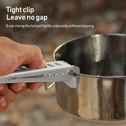 Aluminum Alloy Heat-Resistant Clip, Bowl Pot Clamp Holder for Camping, Pan Handle, Kitchen Accessories