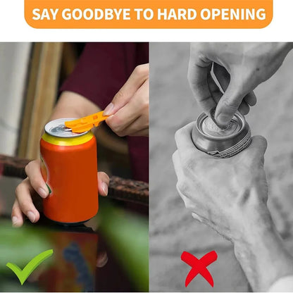 Portable Can & Bottle Opener Set - Reusable Easy Pop-Top Opener with Resealable Lid for Camping & Outdoor