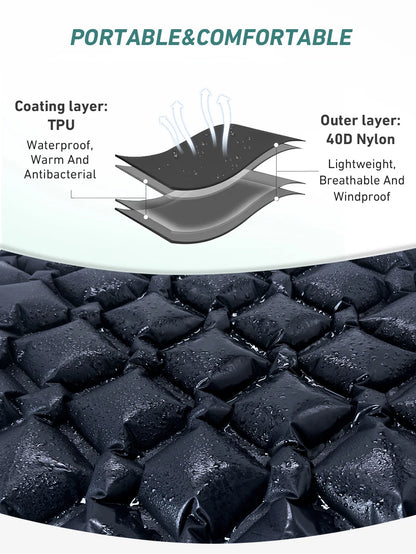 Ultralight Inflatable Camping Sleeping Pad - Portable Outdoor Air Mattress for Hiking and Travel