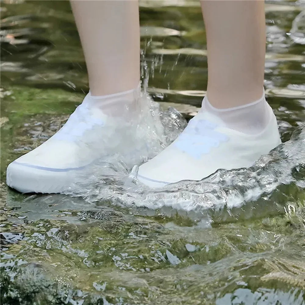 Silicone Waterproof Shoe Covers - Slip-Resistant Reusable Rain Boot Protectors for Outdoor Activities
