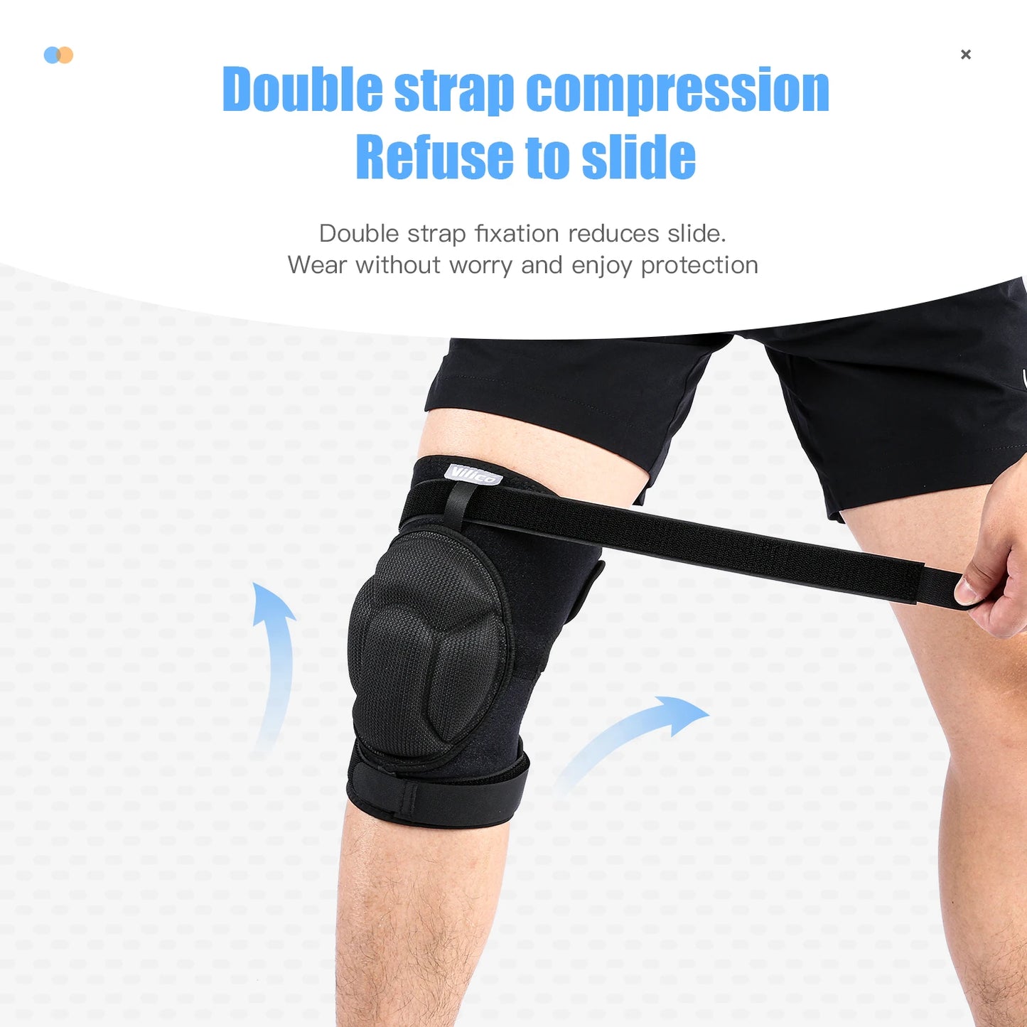 Thickened Anti-Collision Knee Pads - Elastic Pressure Strap Knee Brace for Volleyball, Extreme Sports & Protection