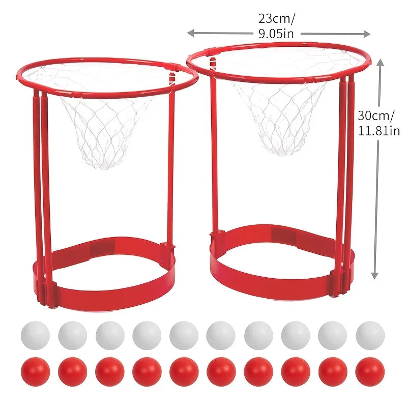 Head Hoop Basketball Headband Game - 2 Pack Set with 20 Balls - Adjustable Carnival Party Game for Kids & Adults