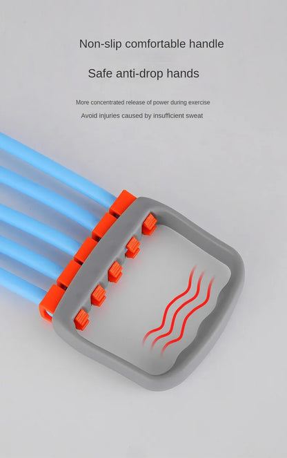 5-Band Chest Expander – Removable Resistance Bands for Pilates, Push-Ups & Full-Body Muscle Training