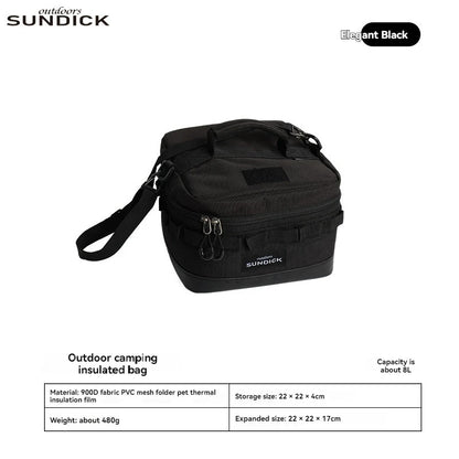 Premium 900D Waterproof Thermal Picnic Cooler Bag - Large Camping Travel Organizer for BBQ & Outdoor Family Activities