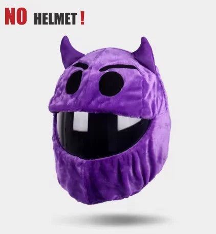 Cartoon Plush Animal Motorcycle Helmet Cover - Fabric Protection Accessory