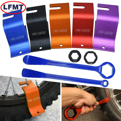 Universal CNC Tire Lever Tool & Axle Wrench - Motocross Tire Change Spoon for KTM Husqvarna Honda Yamaha Kawasaki Suzuki SHERCO Beta