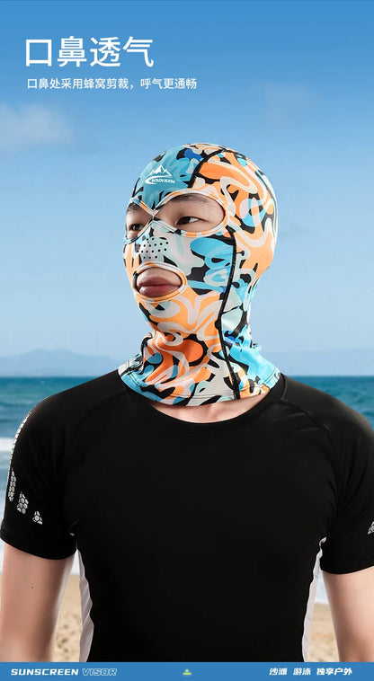 UV Protection Swimming Face Mask - Breathable Diving Cap for Men & Women Beach Sun Protection
