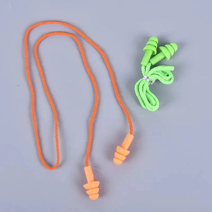 Silicone Swimming Earplugs with Rope - Noise Reduction Sleep Ear Plugs for Diving & Underwater Activities (1 Piece)