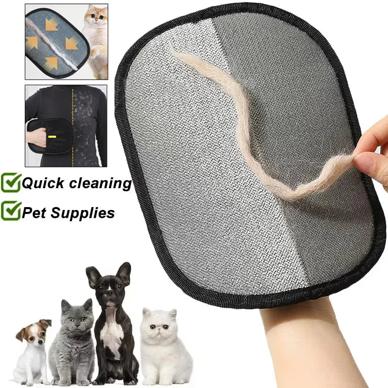 Portable Washable Pet Hair Remover Gloves - Dehairing Cleaning Tool for Clothes