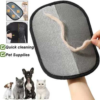Portable Washable Pet Hair Remover Gloves - Dehairing Cleaning Tool for Clothes