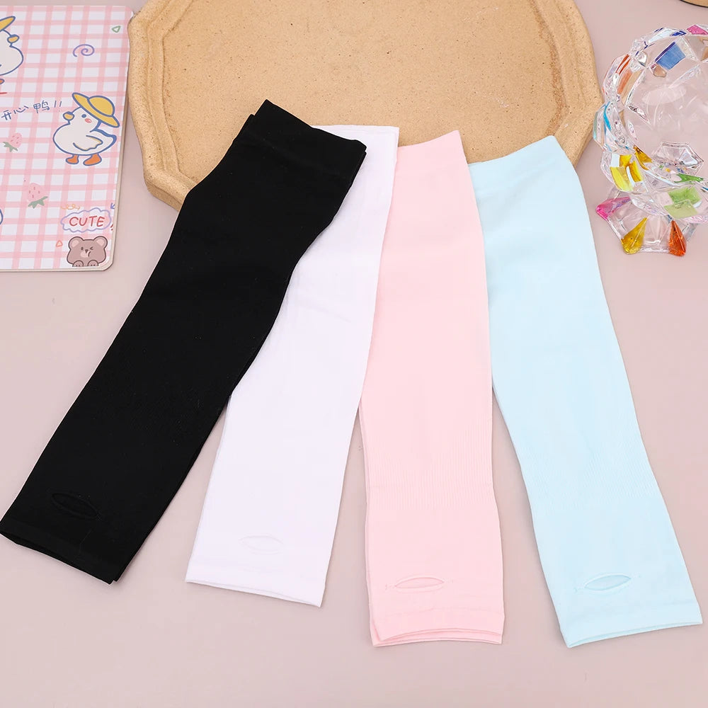 Kids Ice Silk Cooling Arm Sleeves - UV Sun Protection Elastic Sleeves for Boys & Girls Ages 4-12 (Summer Sports & Beach)