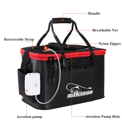 Portable EVA Folding Fish Bucket - Thickened Live Fish Tank for Outdoor Fishing (No Oxygen Pump Required)