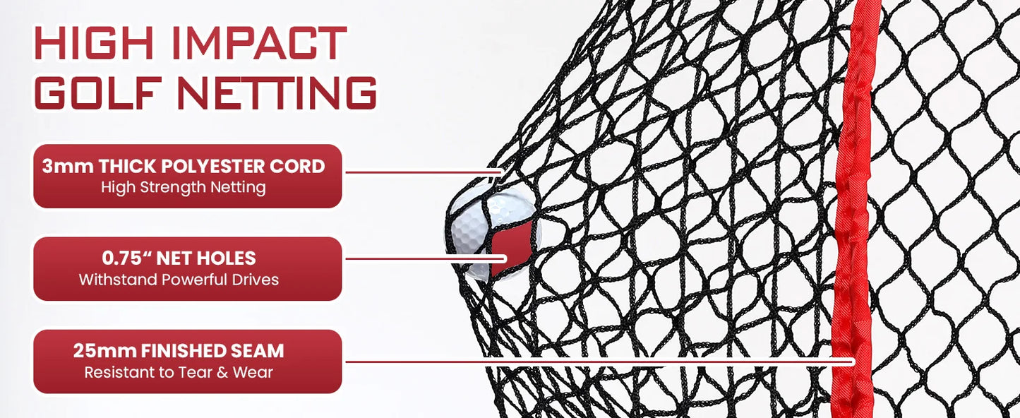10x10 Ft Heavy Duty Golf Practice Net - High Impact Barrier Netting for Training