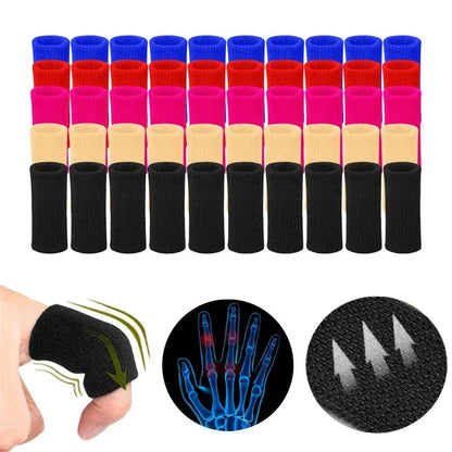 Athletic Finger Support Sleeves - 10 Pack Compression Guards for Basketball, Volleyball, Gym & Sports