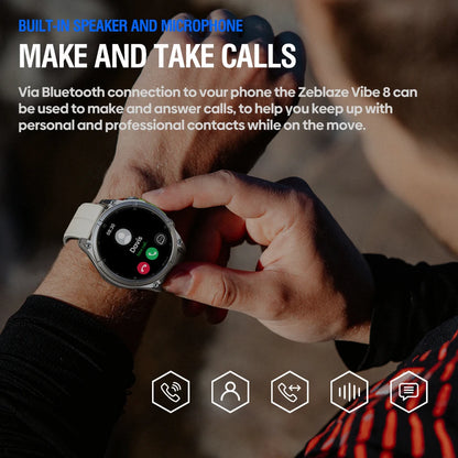 1.43" AMOLED Smart Watch with Voice Calling - Built-in Flashlight, Heart Rate & Blood Pressure Monitor