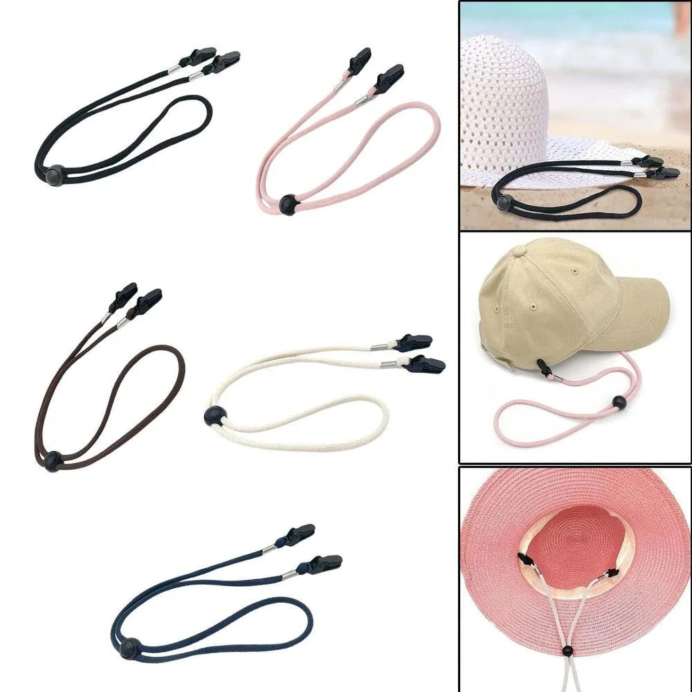 Adjustable Hat Retention Strap - Windproof Elastic Chin Cord for Sports & Outdoor Activities