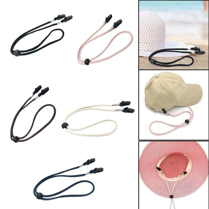 Adjustable Hat Retention Strap - Windproof Elastic Chin Cord for Sports & Outdoor Activities
