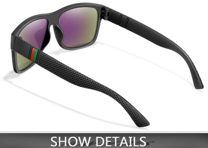 Men's Vintage Large Frame Square Polarized Sunglasses - UV400 Protection for Fishing, Driving, Cycling & Running