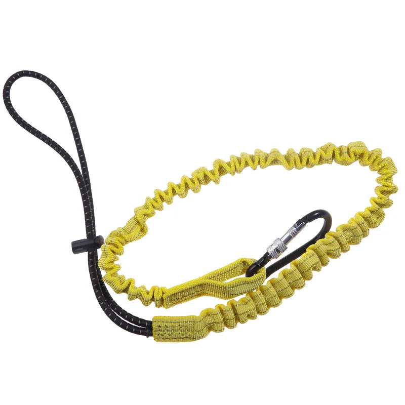 Anti-Fall Safety Lanyard with Carabiner Hook - Bungee Tether Tool Rope for Climbing, Aerial Work & Working at Heights Accessories