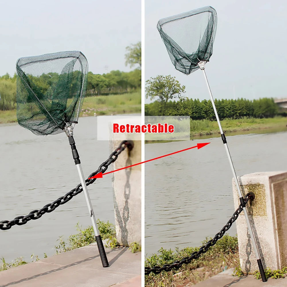 Professional Telescoping Fishing Landing Net - Aluminum Alloy Construction - Extends 55cm to 190cm with Folding Mesh Design