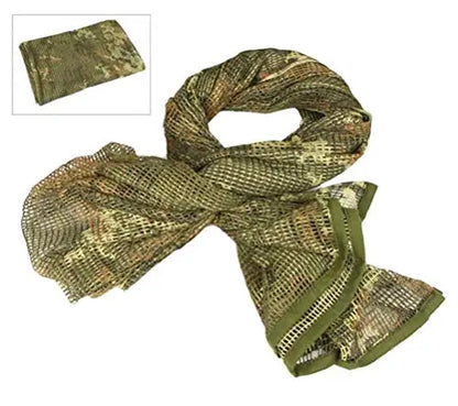 75" x 35" Tactical Camouflage Mesh Scarf - Polyester-Cotton Camo Net for Hunting, Shooting & Outdoor Sports