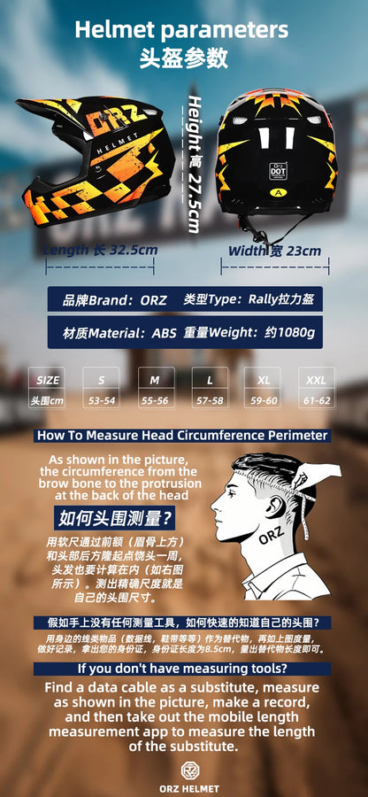 Full Face DH Motorcycle Helmet - Off-Road Racing Rally Bicycle Downhill Speed Helmet