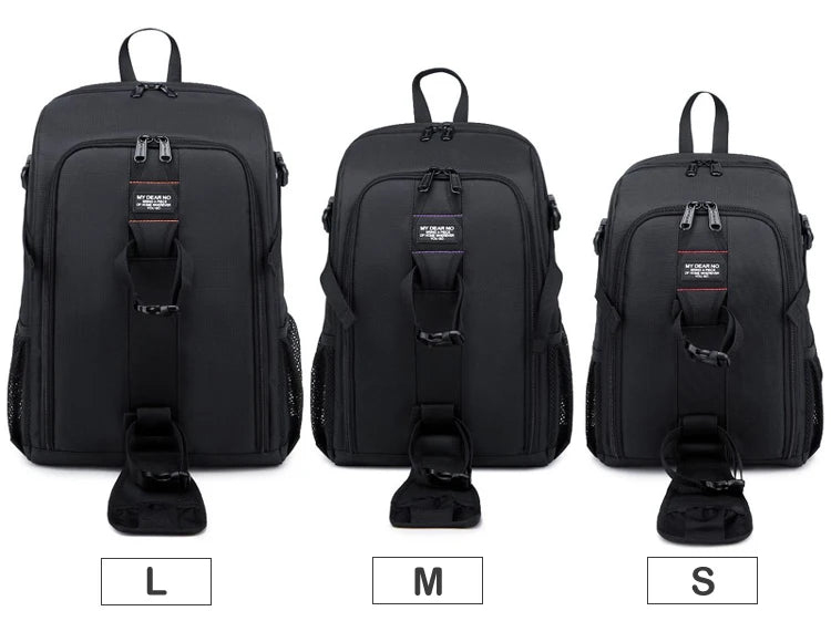 Large Capacity Camera Backpack - Waterproof DSLR Bag with Tripod Holder & Rain Cover