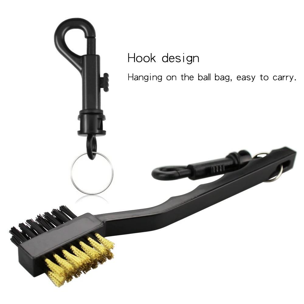 Dual-Sided Golf Club Cleaning Brush with Keychain