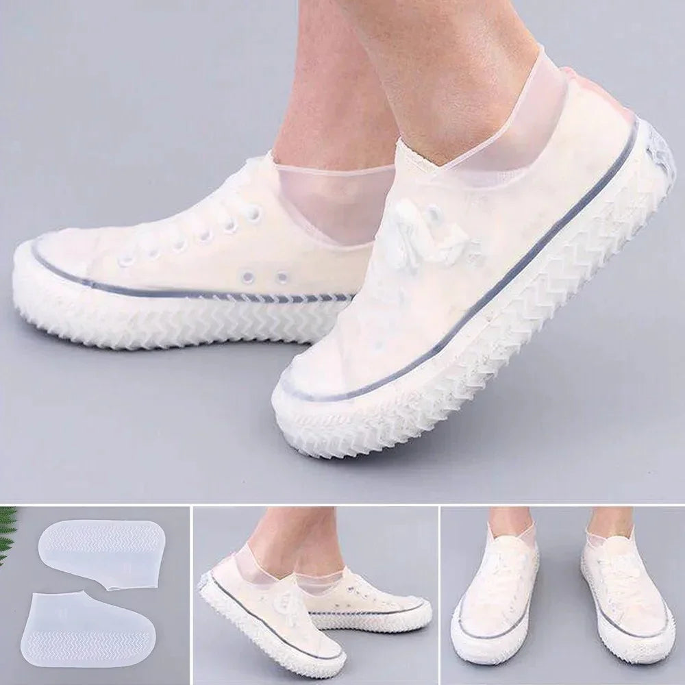 Silicone Waterproof Shoe Covers - Slip-Resistant Reusable Rain Boot Protectors for Outdoor Activities