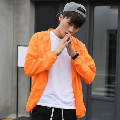 Ultra-Light Waterproof Sun Protection Jacket - Portable Foldable Hooded Windbreaker with UV Protection for Camping & Hiking