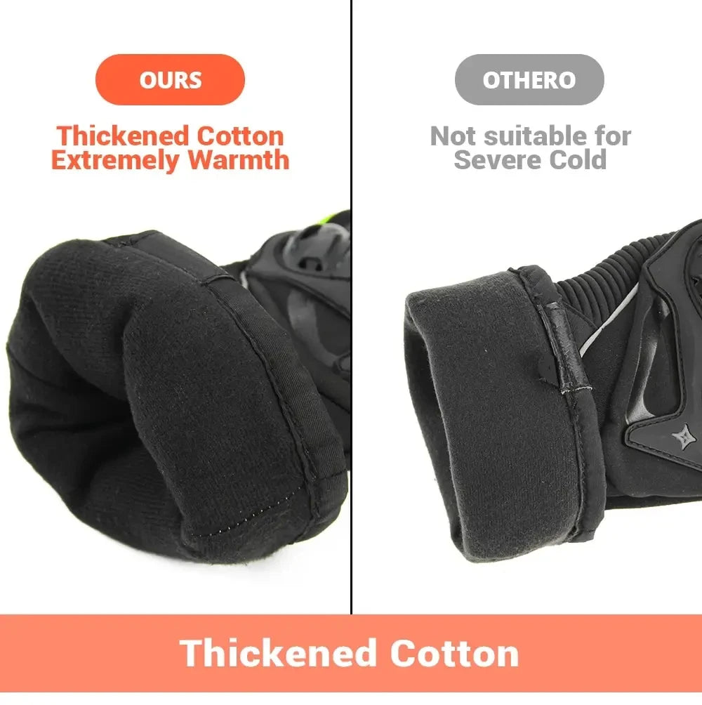 Waterproof Winter Motorcycle Gloves - Full Finger Protection with Touch Screen - Model WN-01