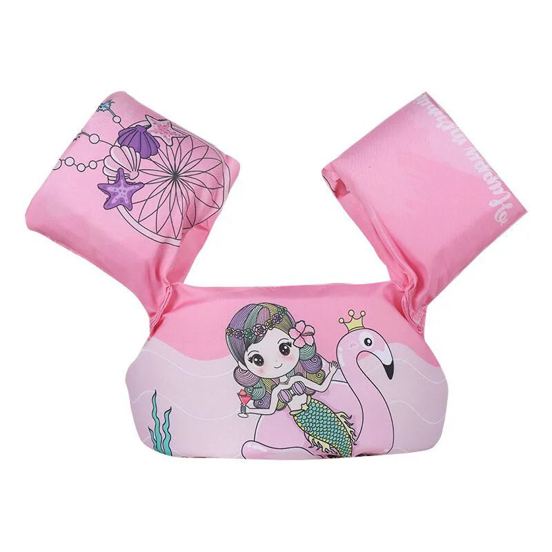 Adjustable Baby Swimming Life Jacket - Cartoon Foam Arm Sleeves with Safety Float Ring for Pool Training