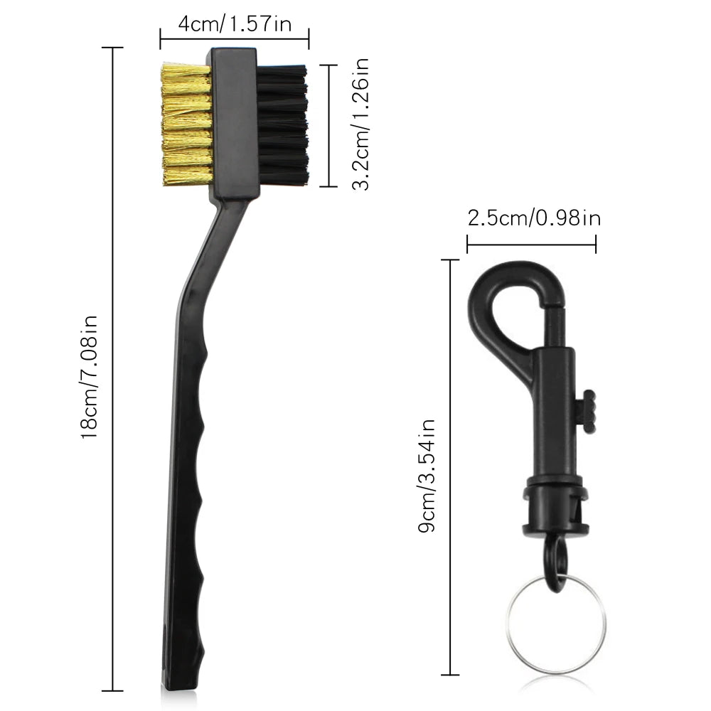 Dual-Sided Golf Club Cleaning Brush with Keychain